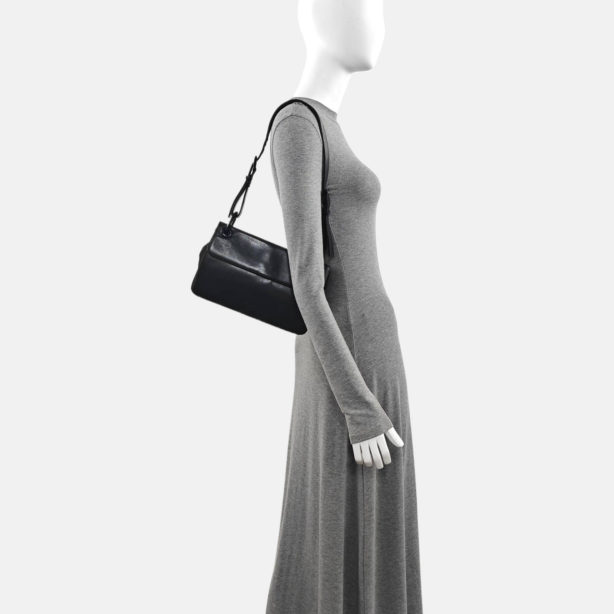 Calfskin Shoulder Bag Black