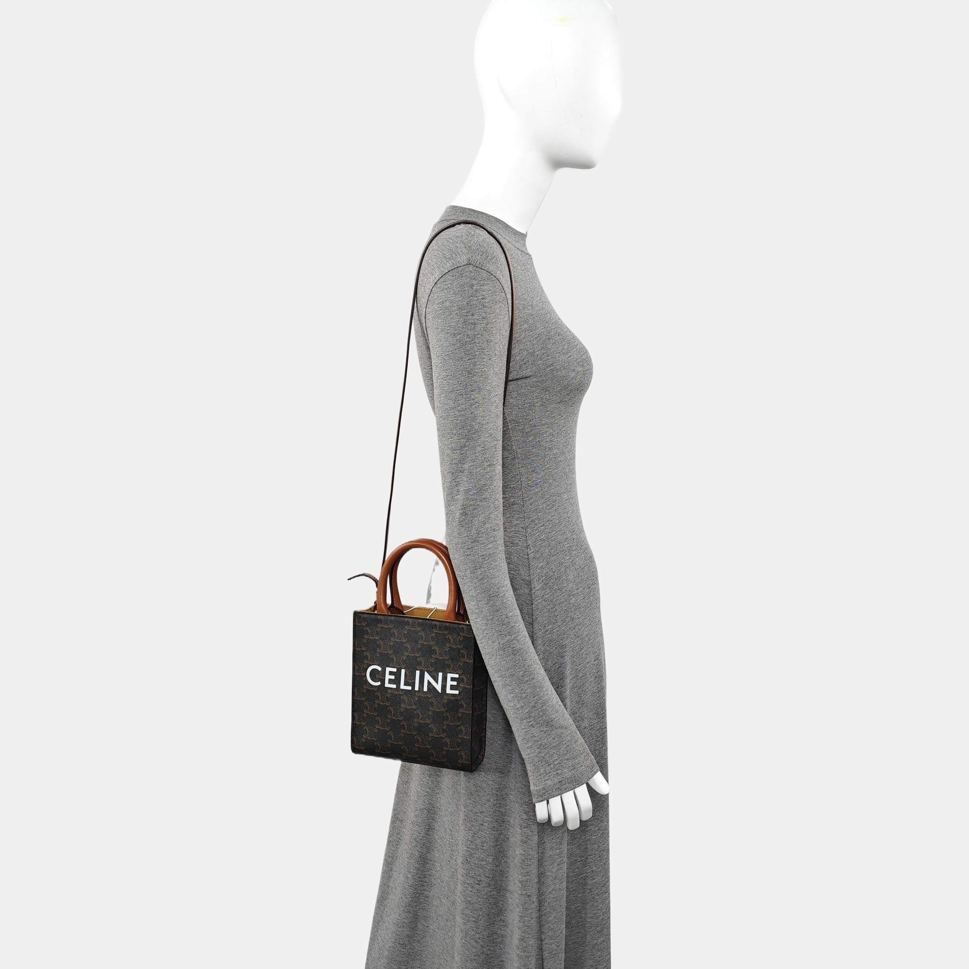 CABAS CELINE Mini Coated Canvas Brown