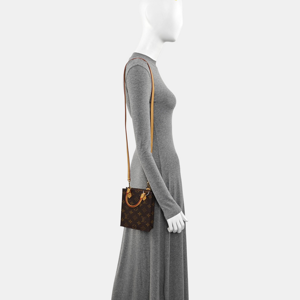 SAC PLAT Mini Monogram Coated Canvas Brown