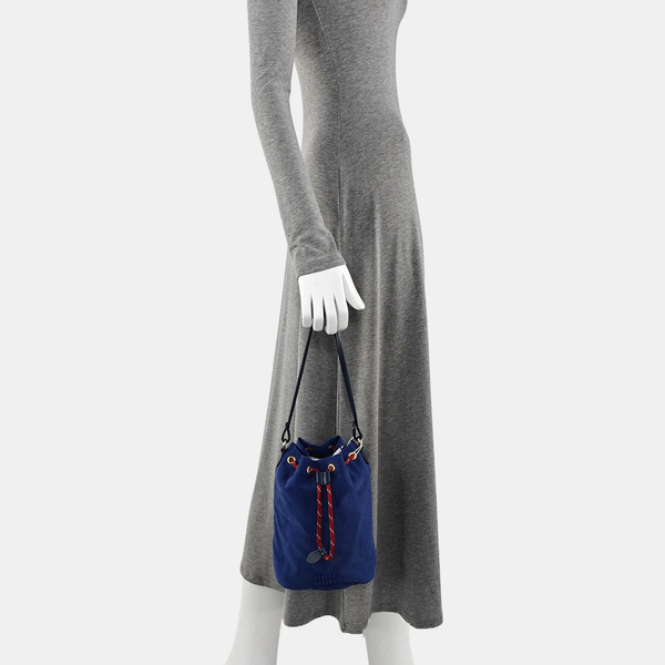 Fabric Bucket Bag Blue