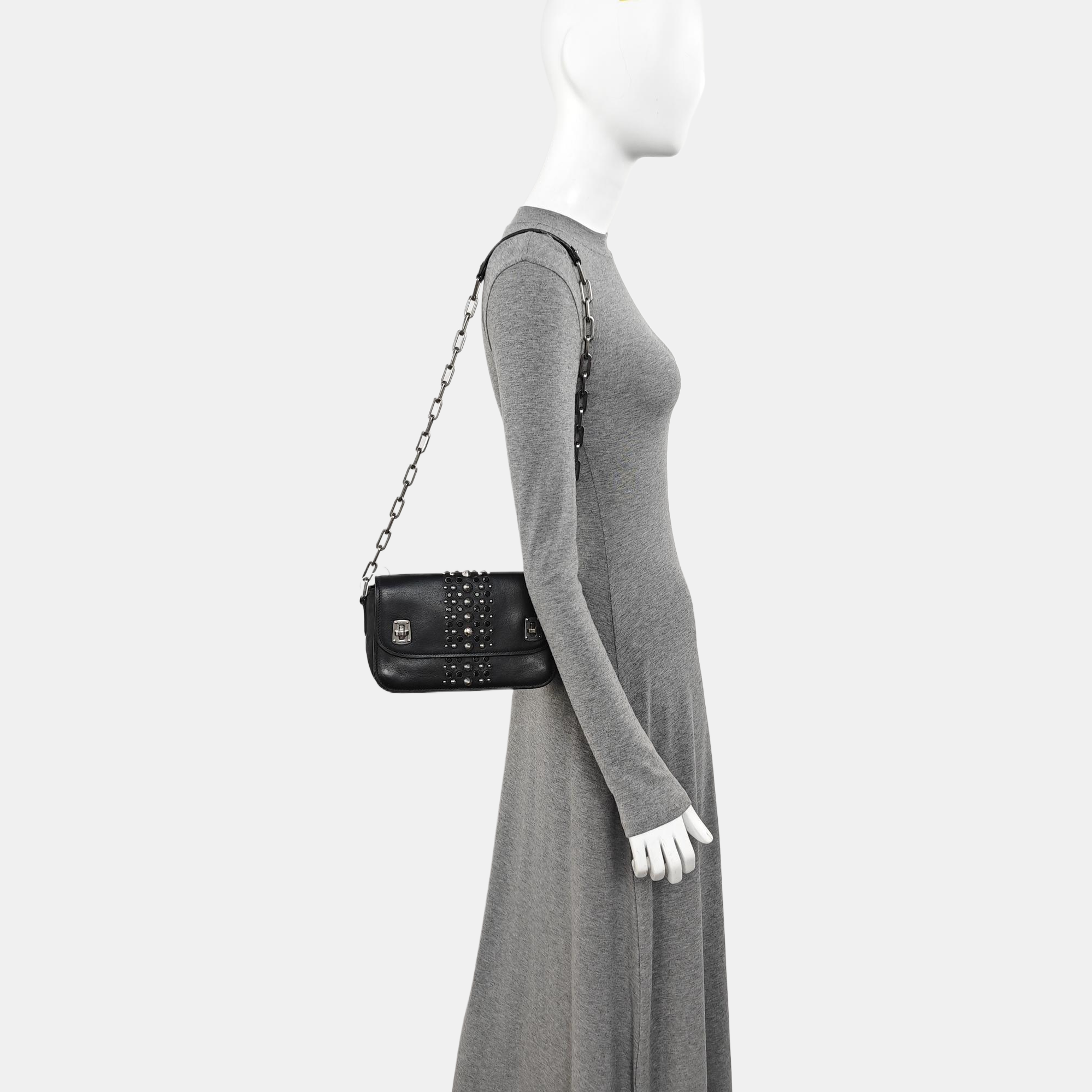 Calfskin Shoulder Bag Black