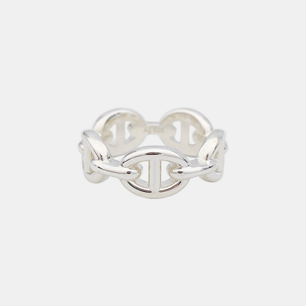 Chaine D'ancre Enchainee 925 Sterling Silver Ring EU 50