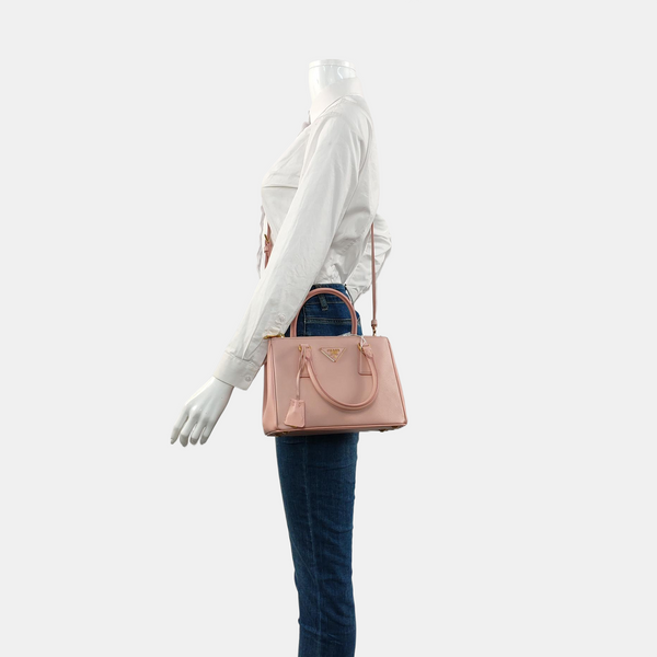 Galleria Small Saffiano Calfskin Pink