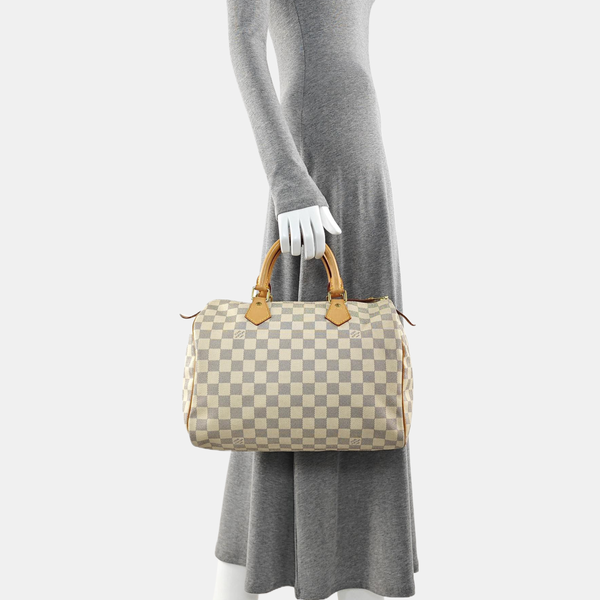 SPEEDY 30 Damier Azur Coated Canvas White