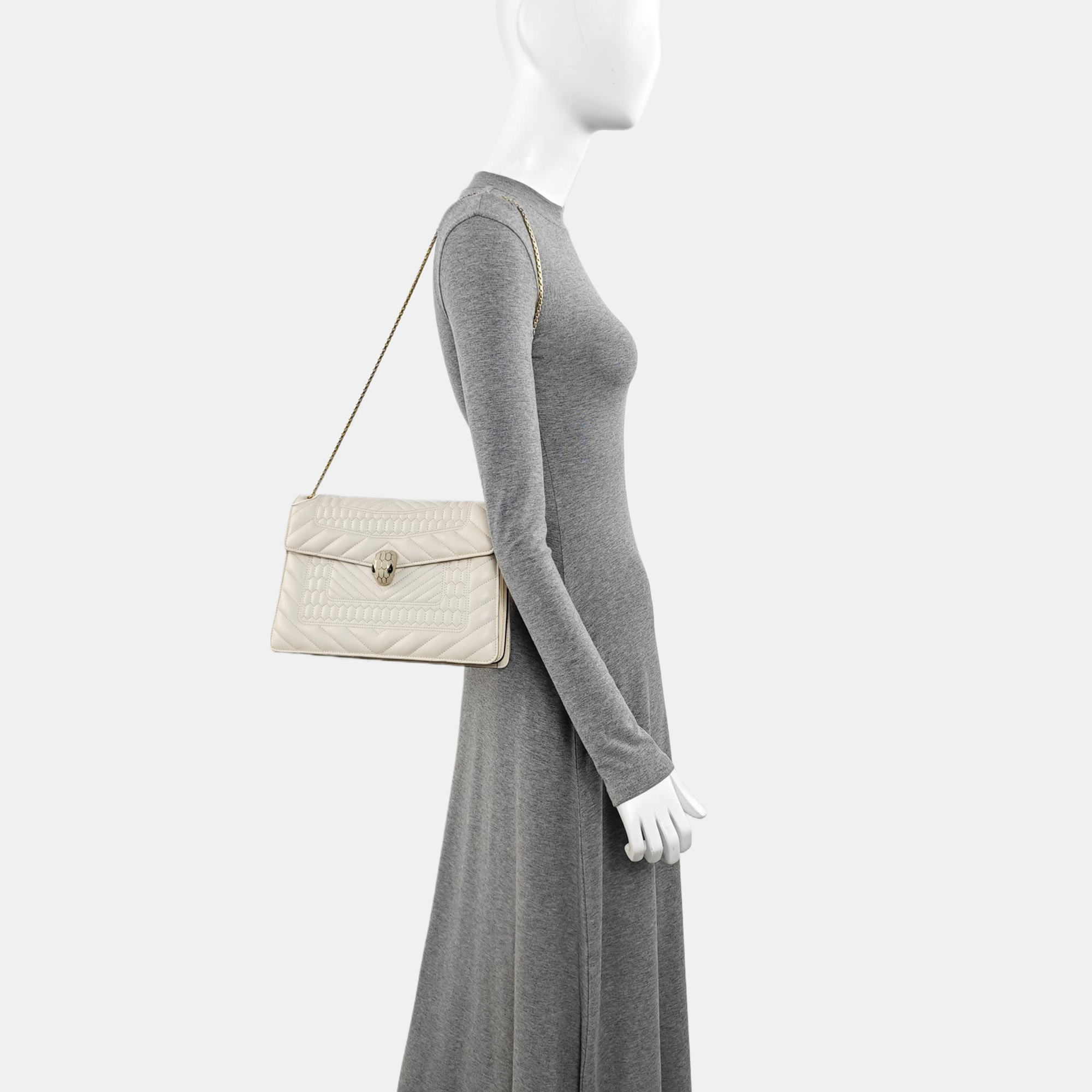 SERPENTI FOREVER Quilted Leather White