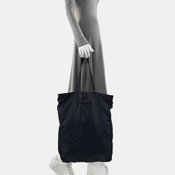 Monogram Nylon Top Handle Bag Blue