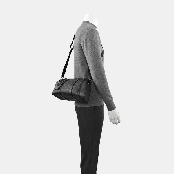 KEEPALL Monogram Coated Canvas Black