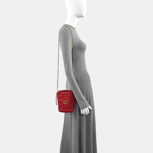 GG Marmont Mini Quilted Calfskin Red