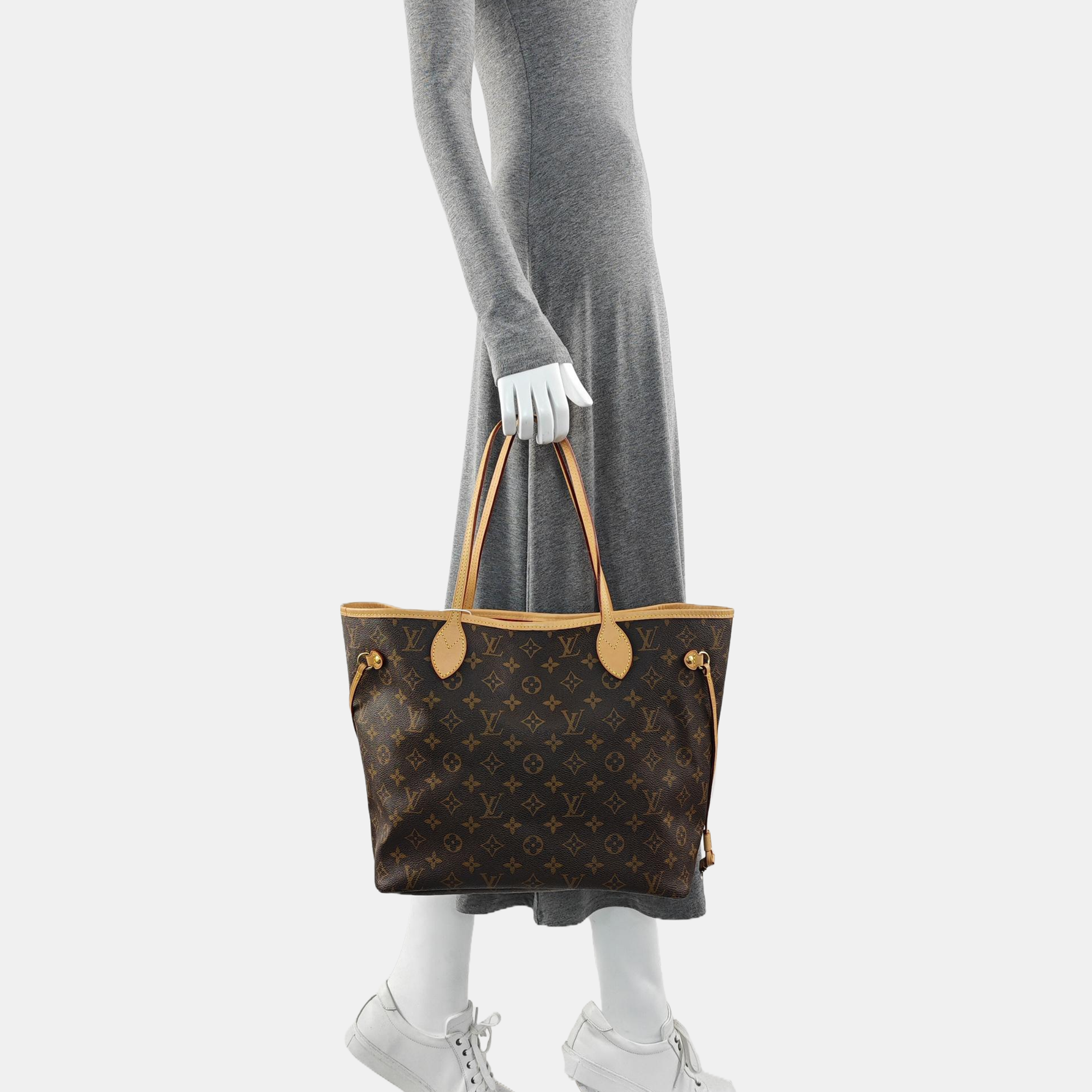 NEVERFULL MM Monogram Coated Canvas Brown