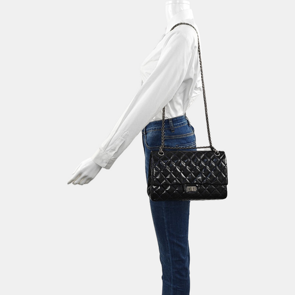 Authenticated pre-owned  2.55 227 (jumbo) Quilted Patent Leather Blue - Shoulder Bag at Looply