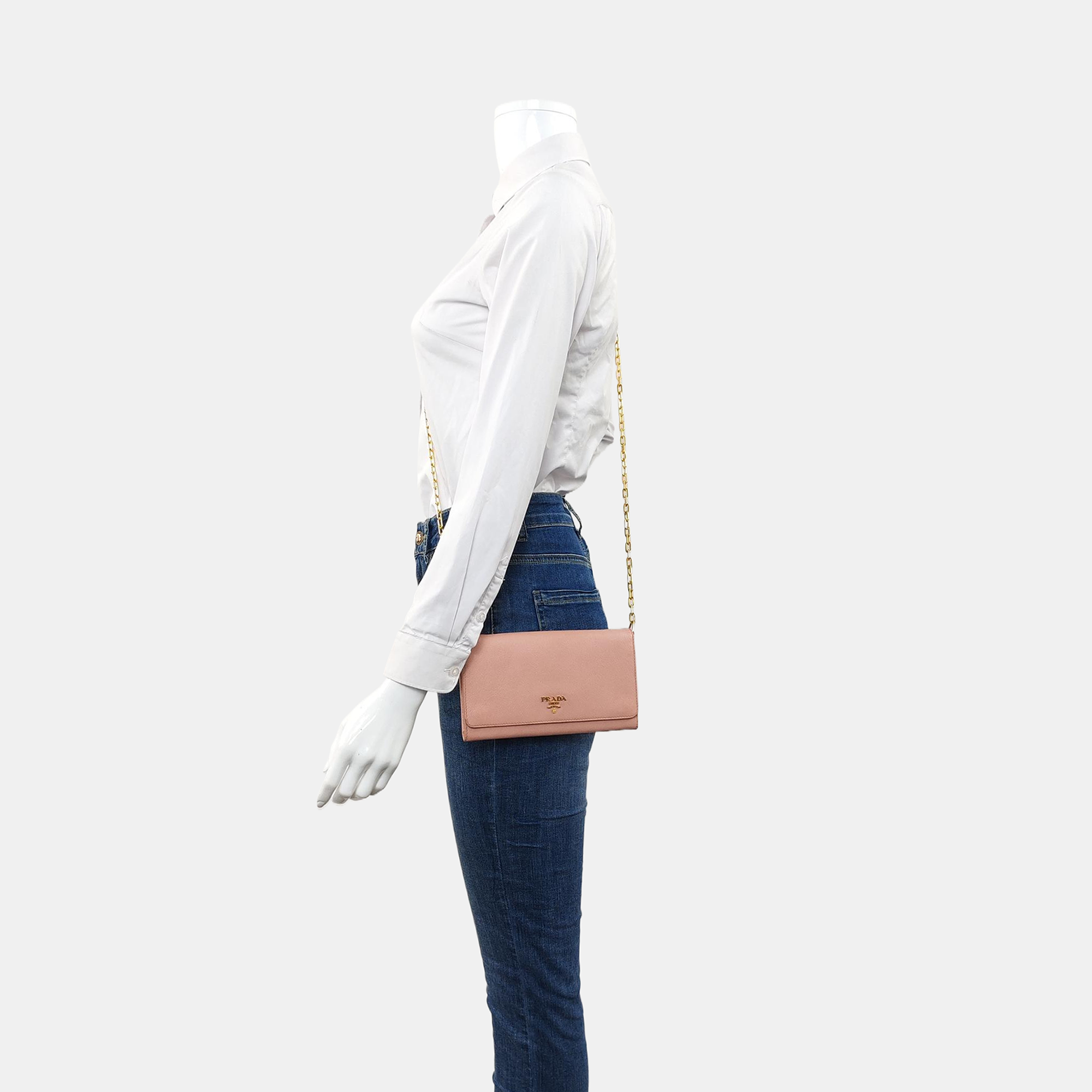Saffiano Calfskin Shoulder Bag Pink
