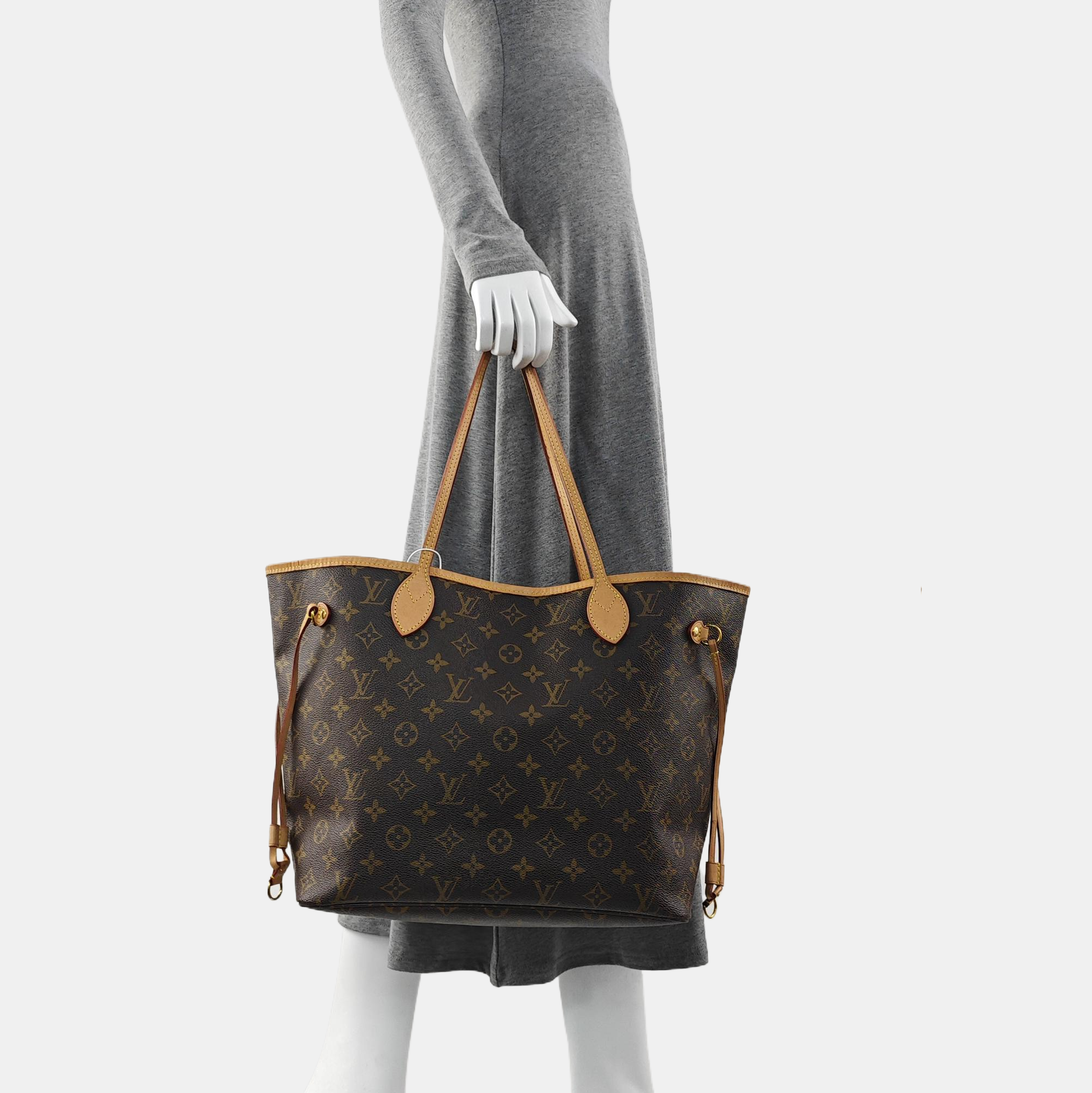 NEVERFULL MM Monogram Coated Canvas Brown