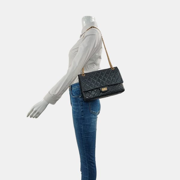 2.55 227 (jumbo) Quilted Calfskin Black