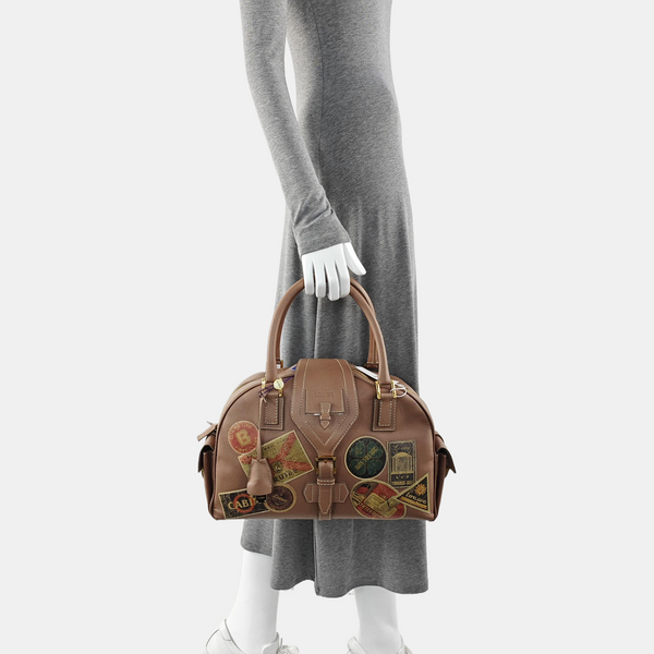 Calfskin Top Handle Bag Beige