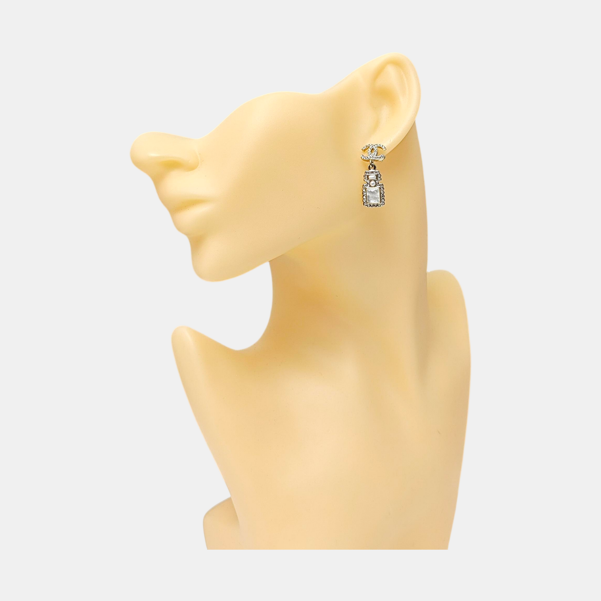 CC Logo Metal Gold Earrings