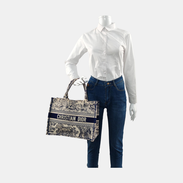 Book Tote Medium Canvas Blue