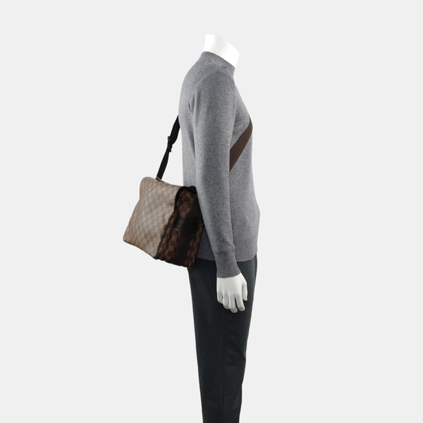 NAVIGLIO Damier Ebene Coated Canvas Brown