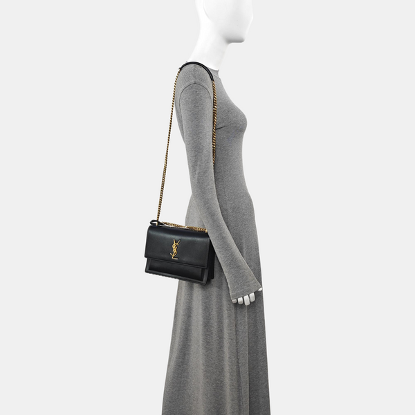 SUNSET Medium Calfskin Black