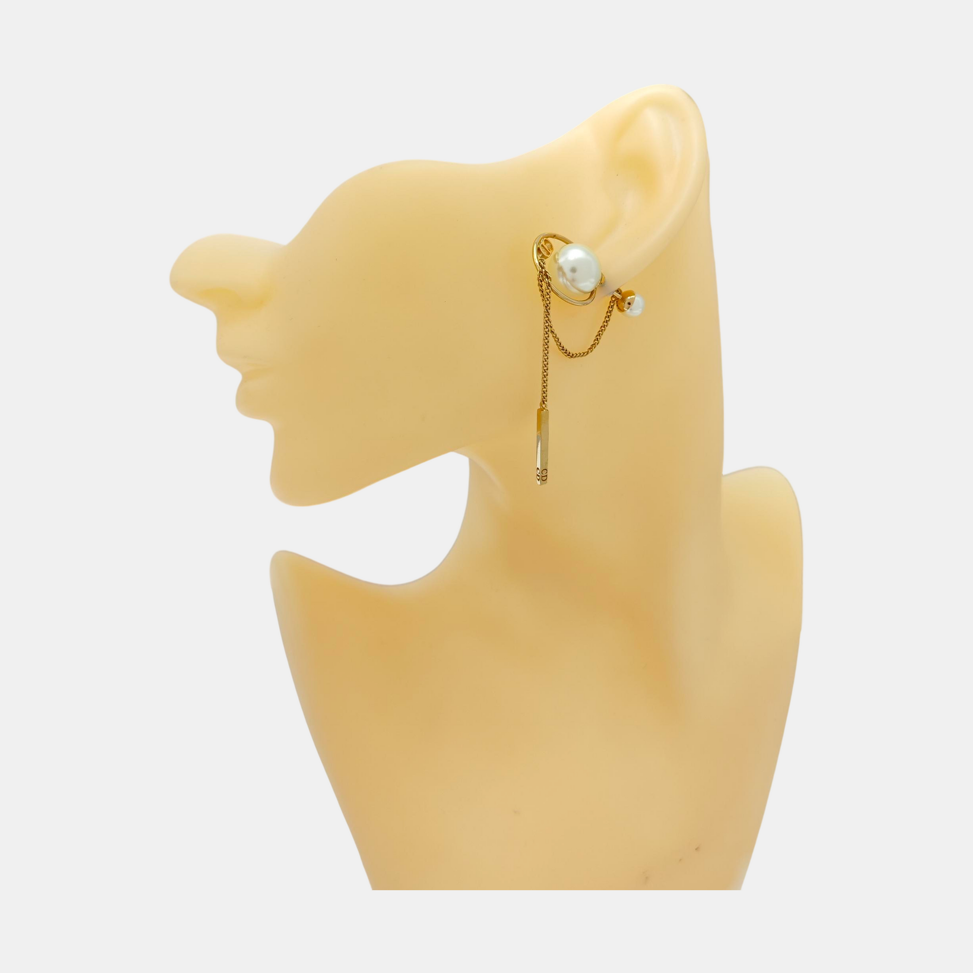 Dior Tribales Brass Gold Stud Earrings