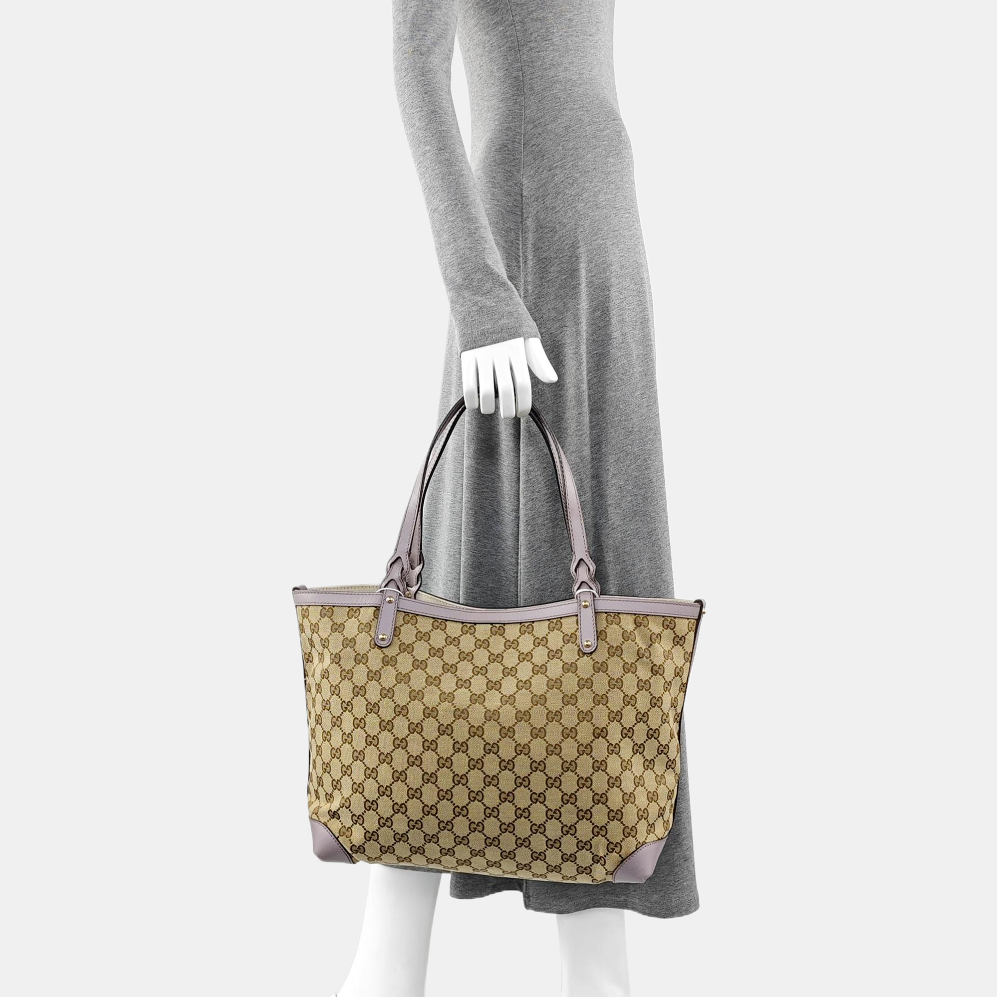 Monogram Canvas Tote Bag Beige