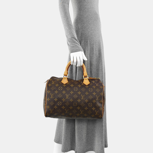SPEEDY 30 Monogram Coated Canvas Brown