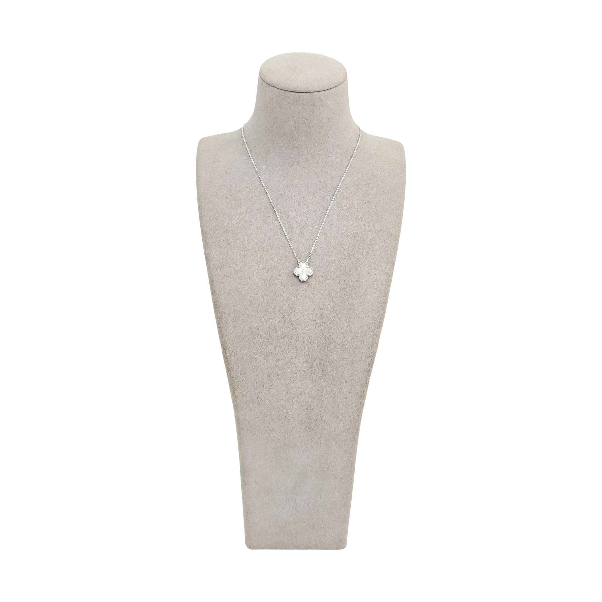 Vintage Alhambra 18k White Gold Silver Necklace