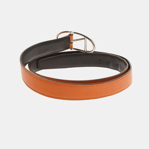 Orange Leather Belt