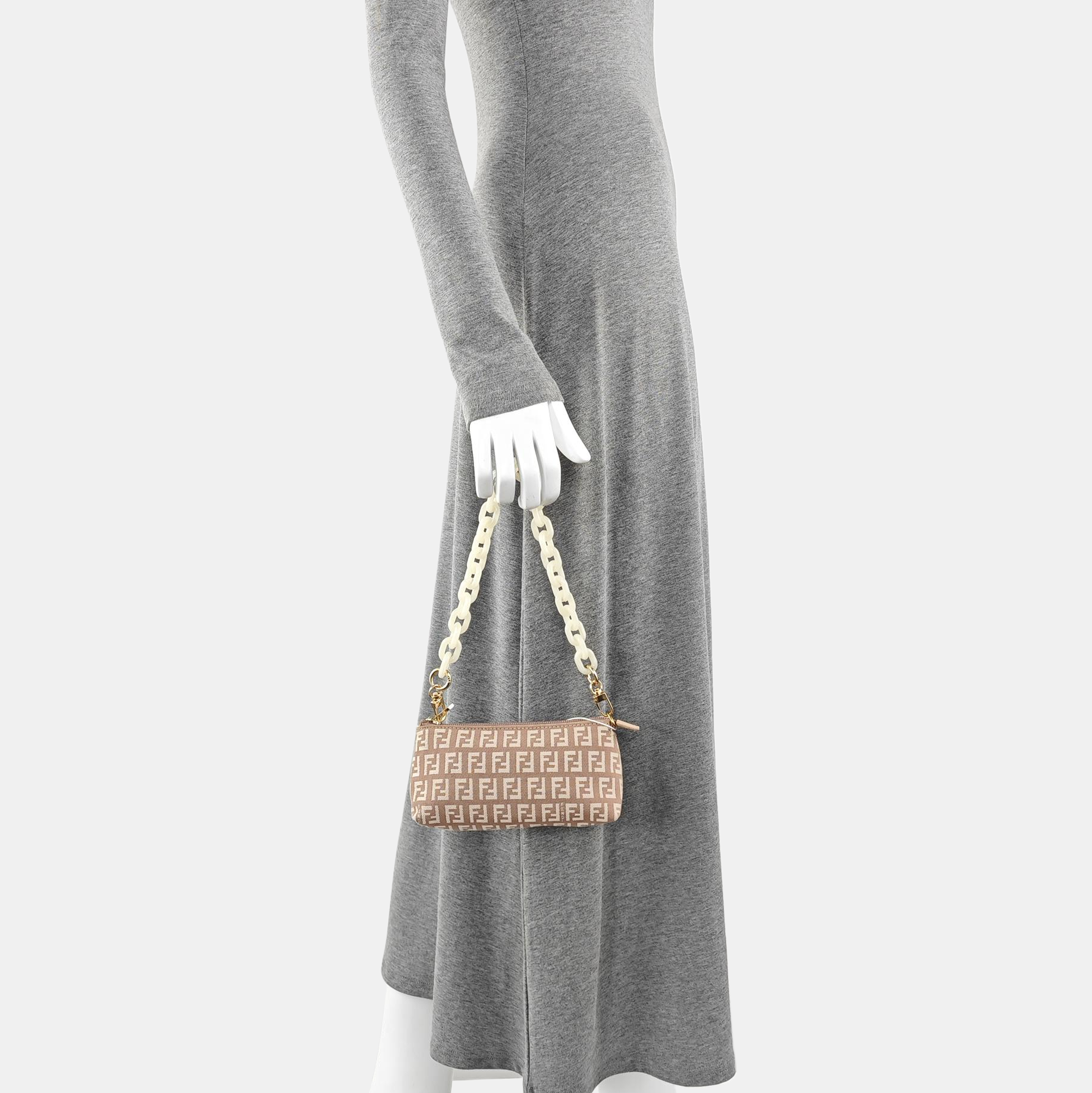 Fabric Top Handle Bag Beige