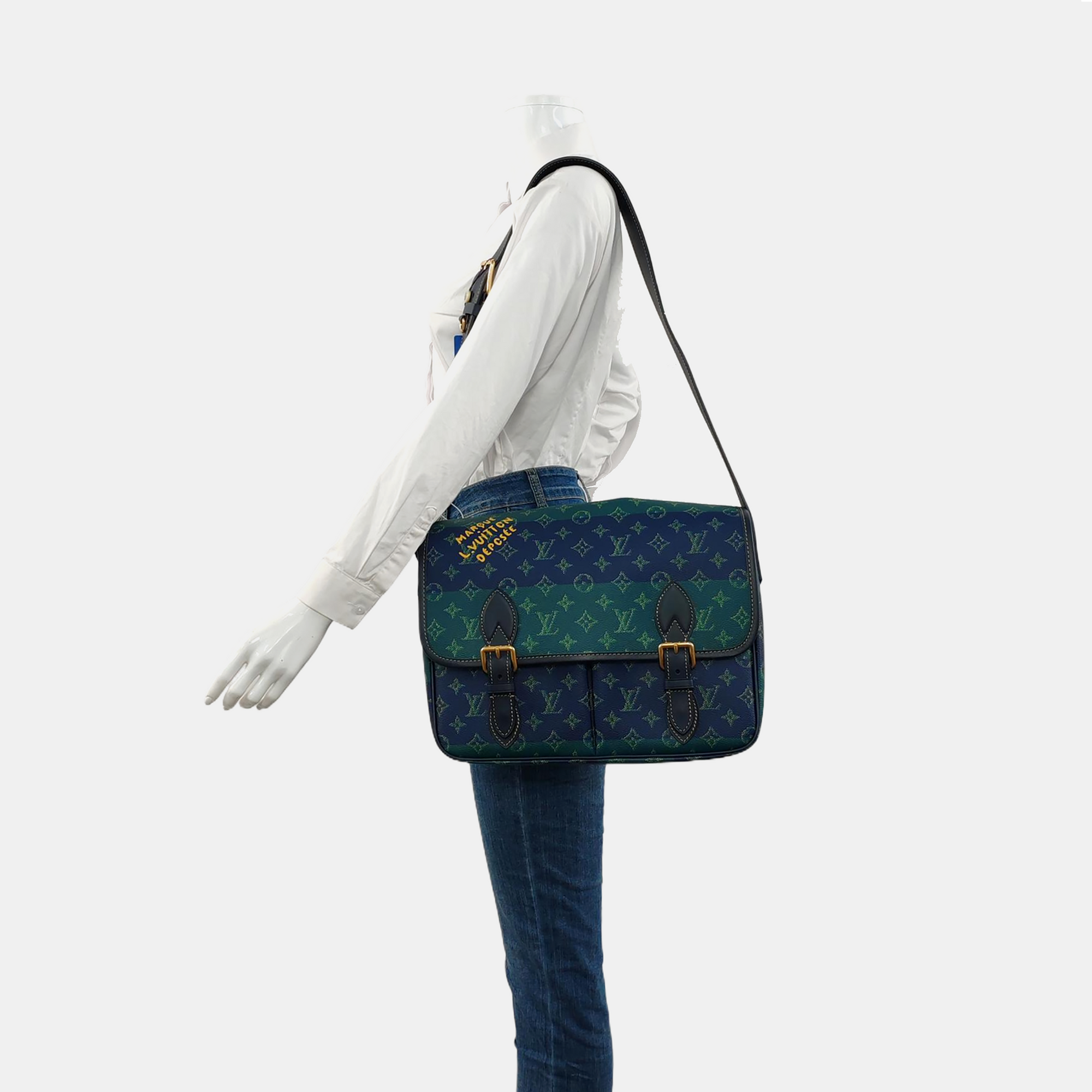 SATCHEL Monogram Coated Canvas Blue