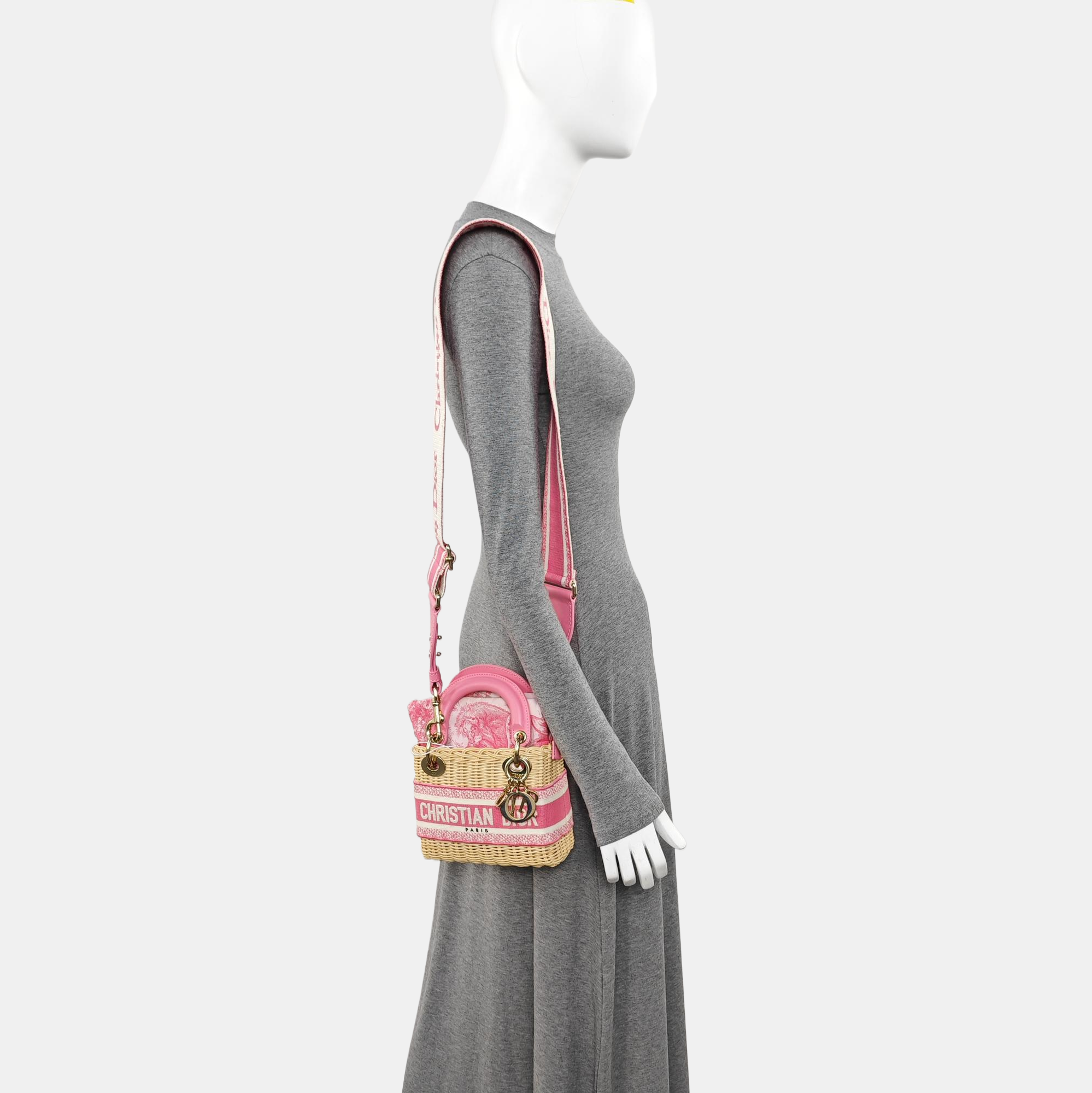 Lady Dior Mini Straw Beige