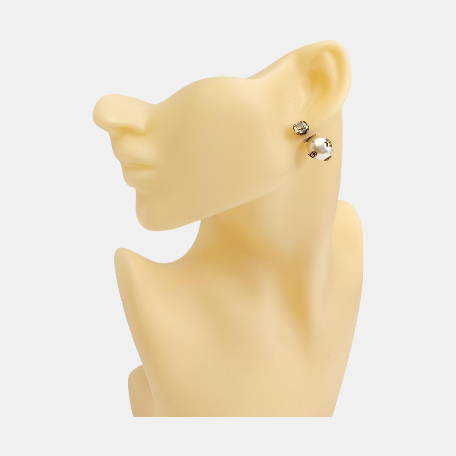 Dior Tribales Metal White Stud Earrings