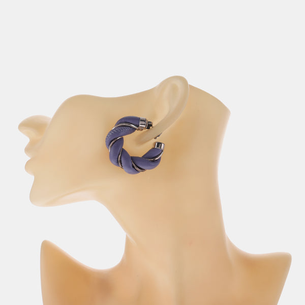 Pendientes Morados de Cuero