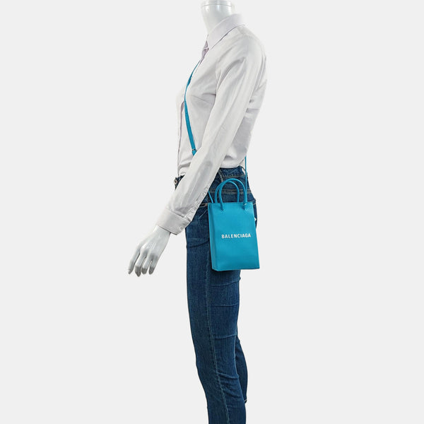 Shopping Bag Calfskin Blue