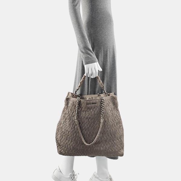 Lambskin Tote Bag Gray