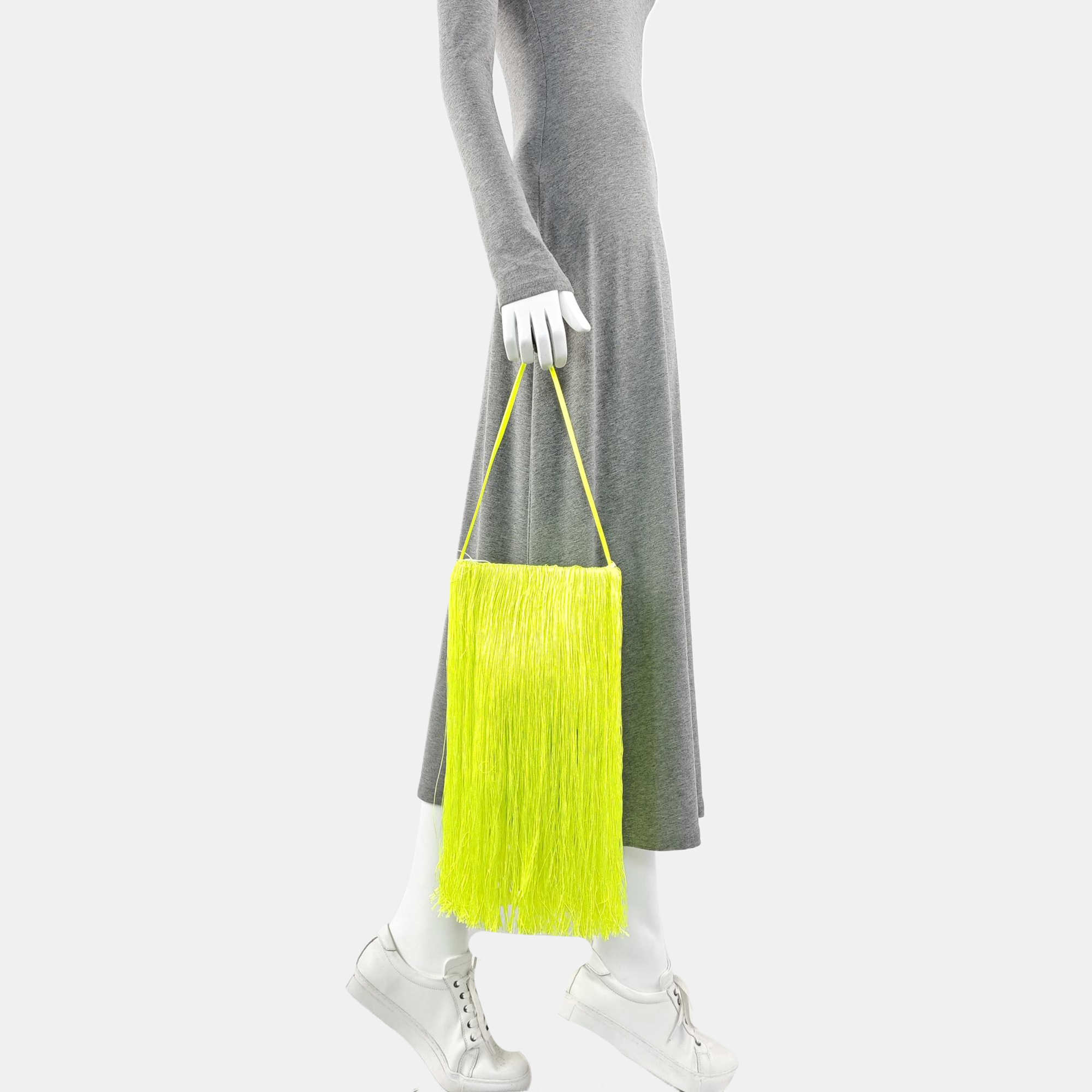 Silk Satin Top Handle Bag Yellow