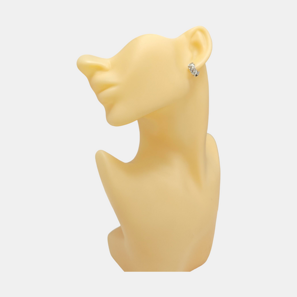 18k White Gold Silver Stud Earrings