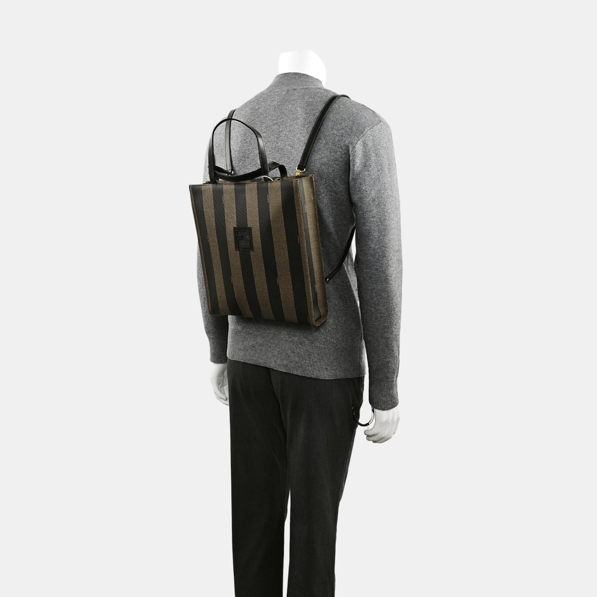 Coated Canvas Backpack Brown