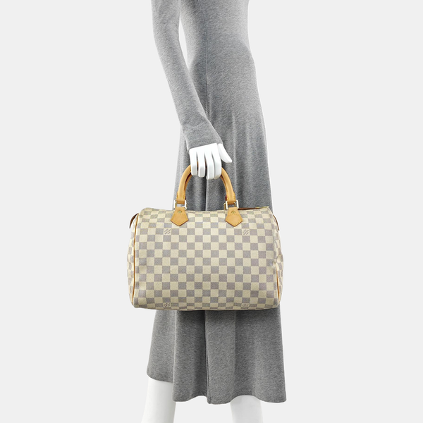 SPEEDY 30 Damier Azur Coated Canvas White