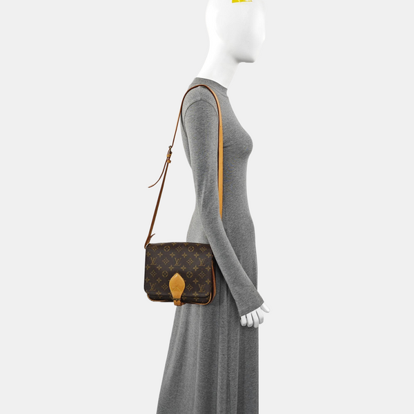 CARTOUCHIERE MM Monogram Coated Canvas Brown