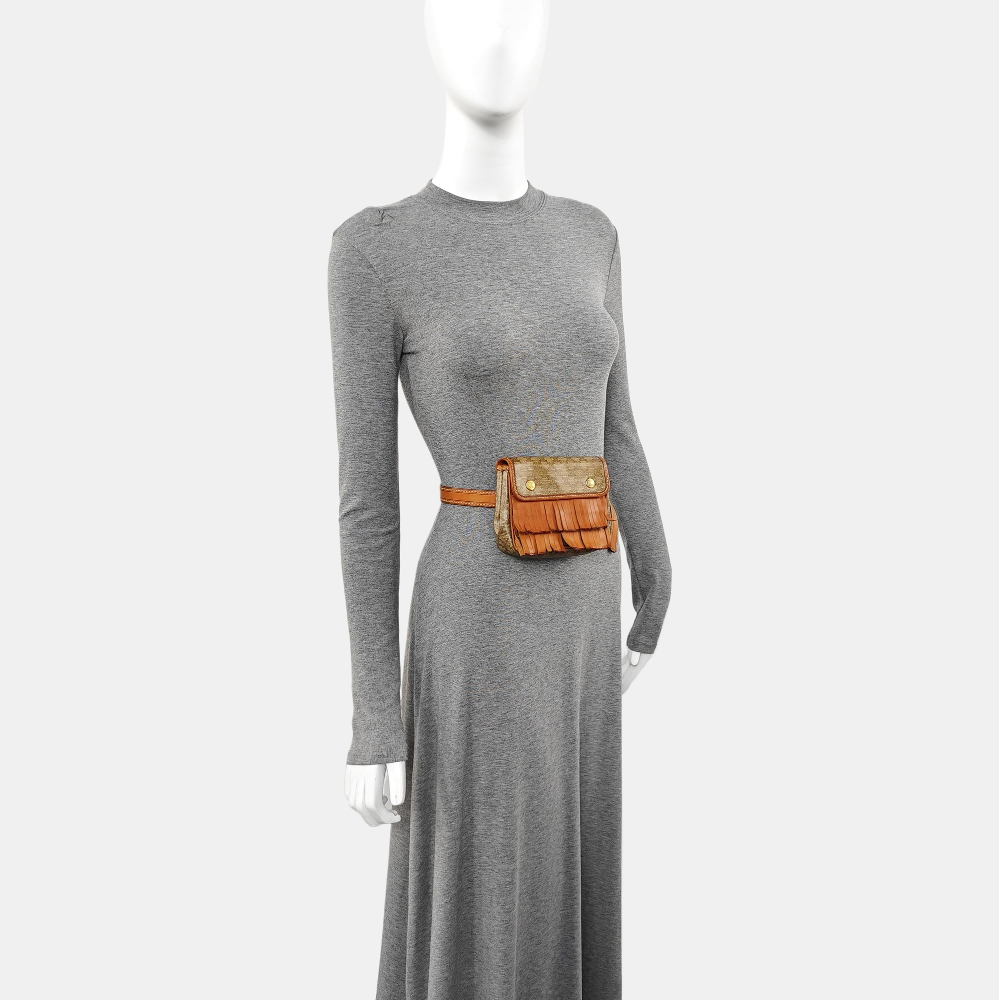 Coated Canvas Belt Bag Brown