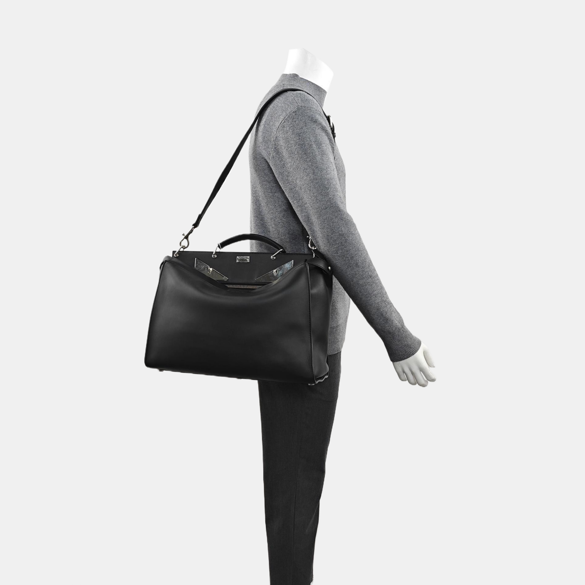 Peekaboo Large Calfskin Black