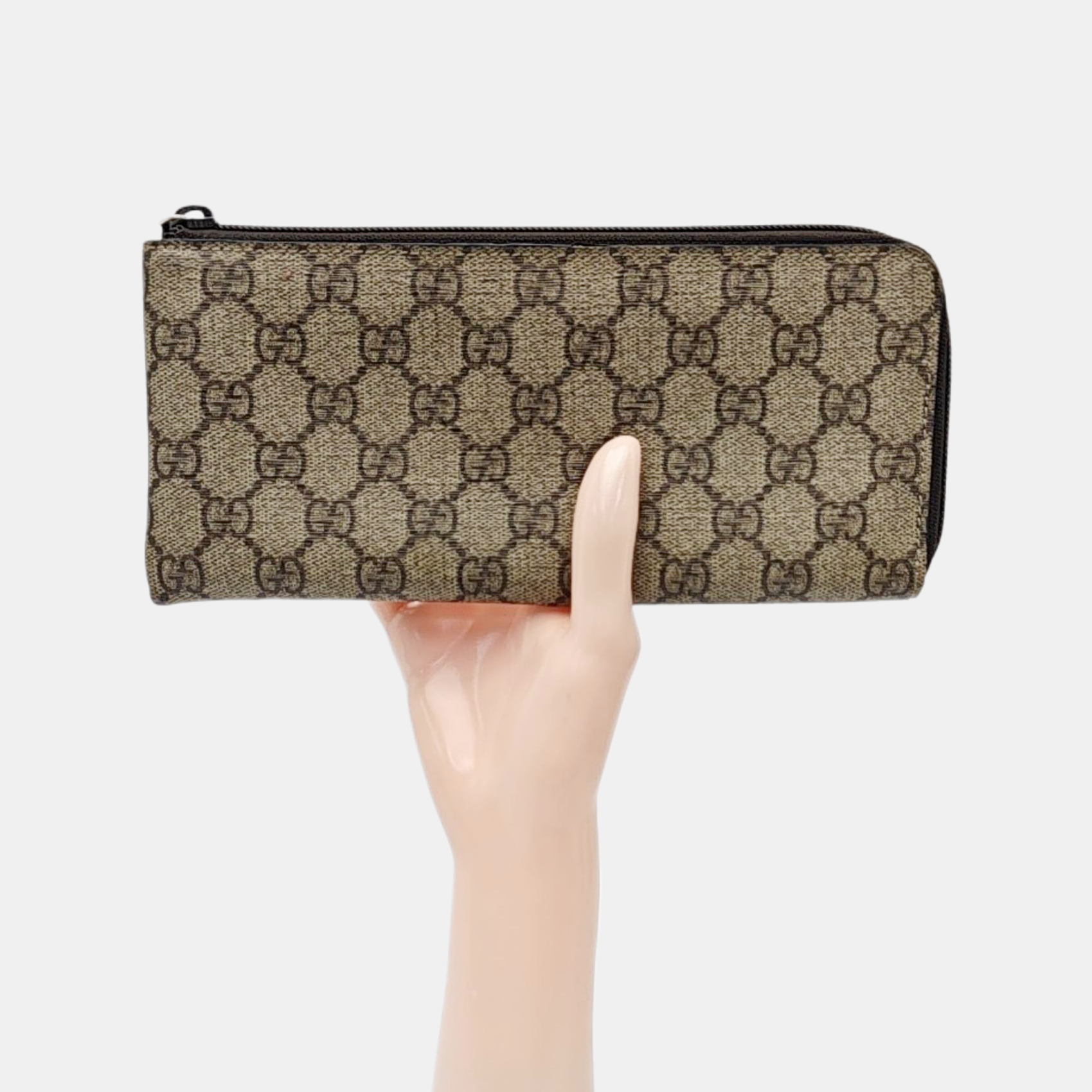 Monogram Coated Canvas Clutch Black