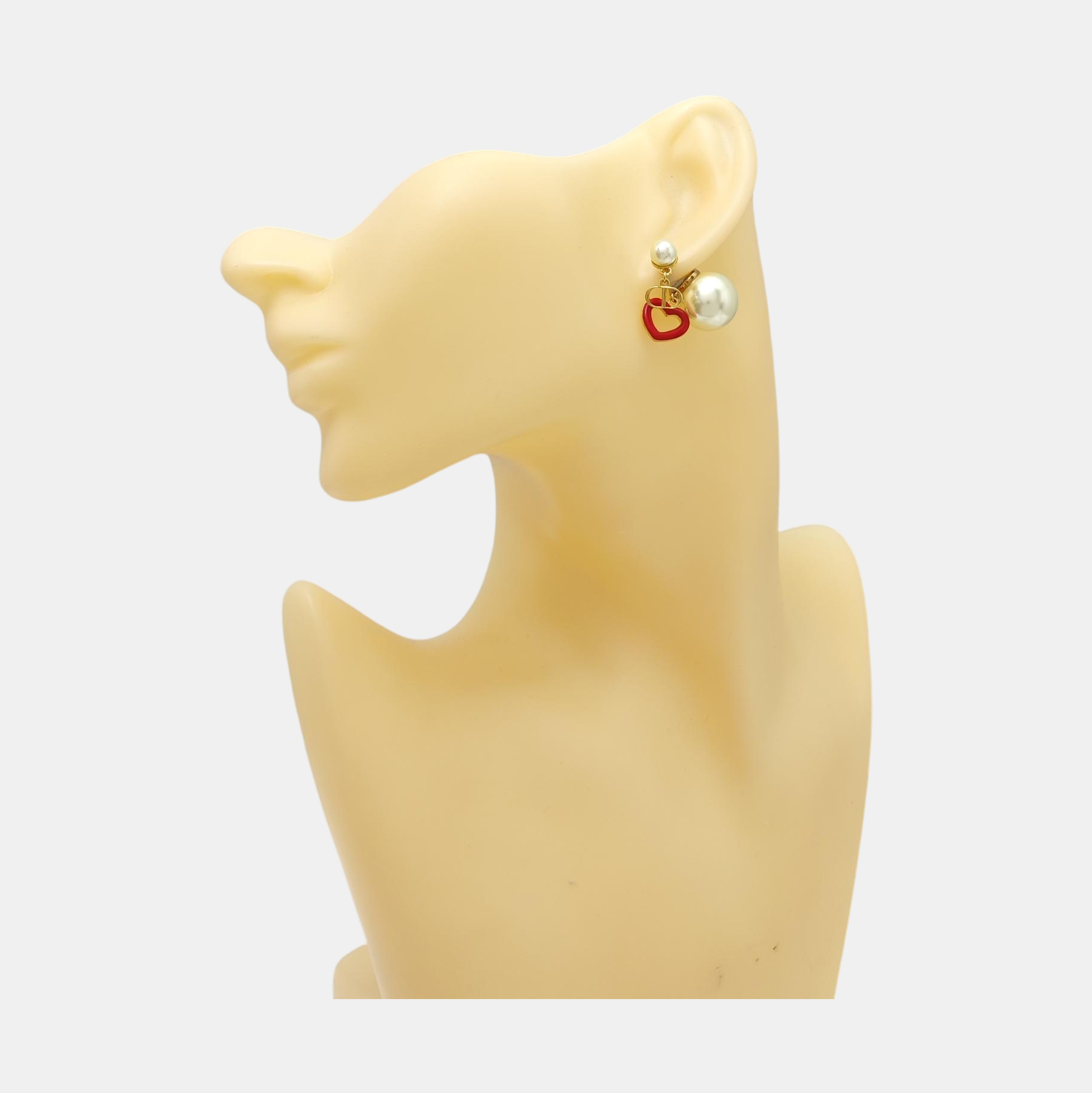 Dior Tribales Metal White Stud Earrings
