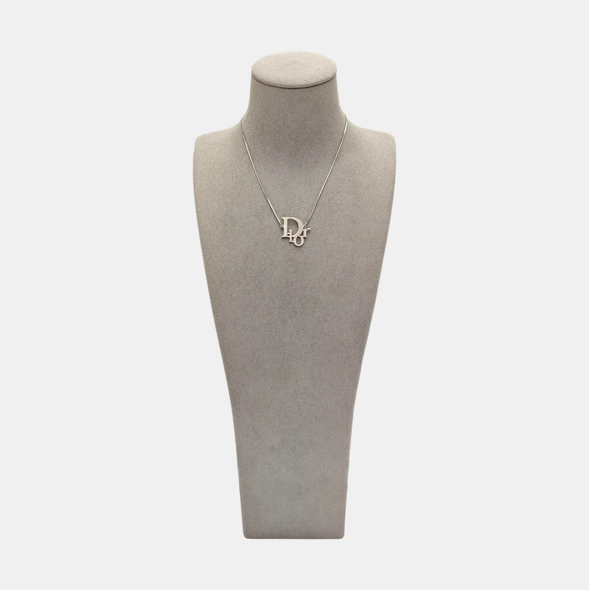 Dior Oblique Metal Silver Necklace