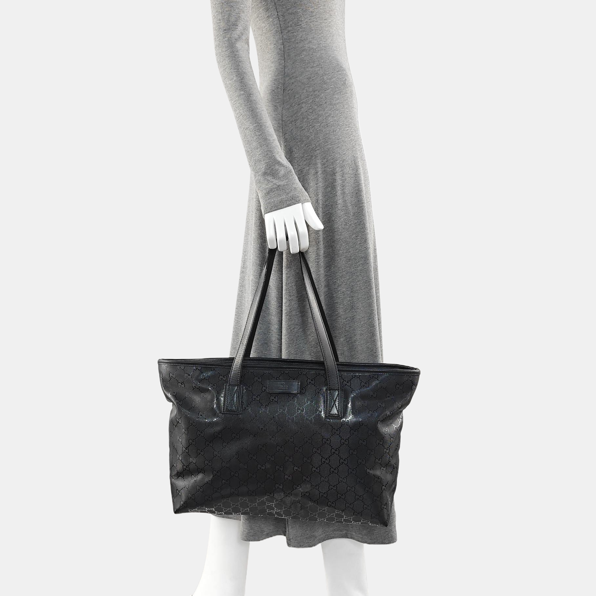 GG Imprime Large Monogram Coated Canvas Black