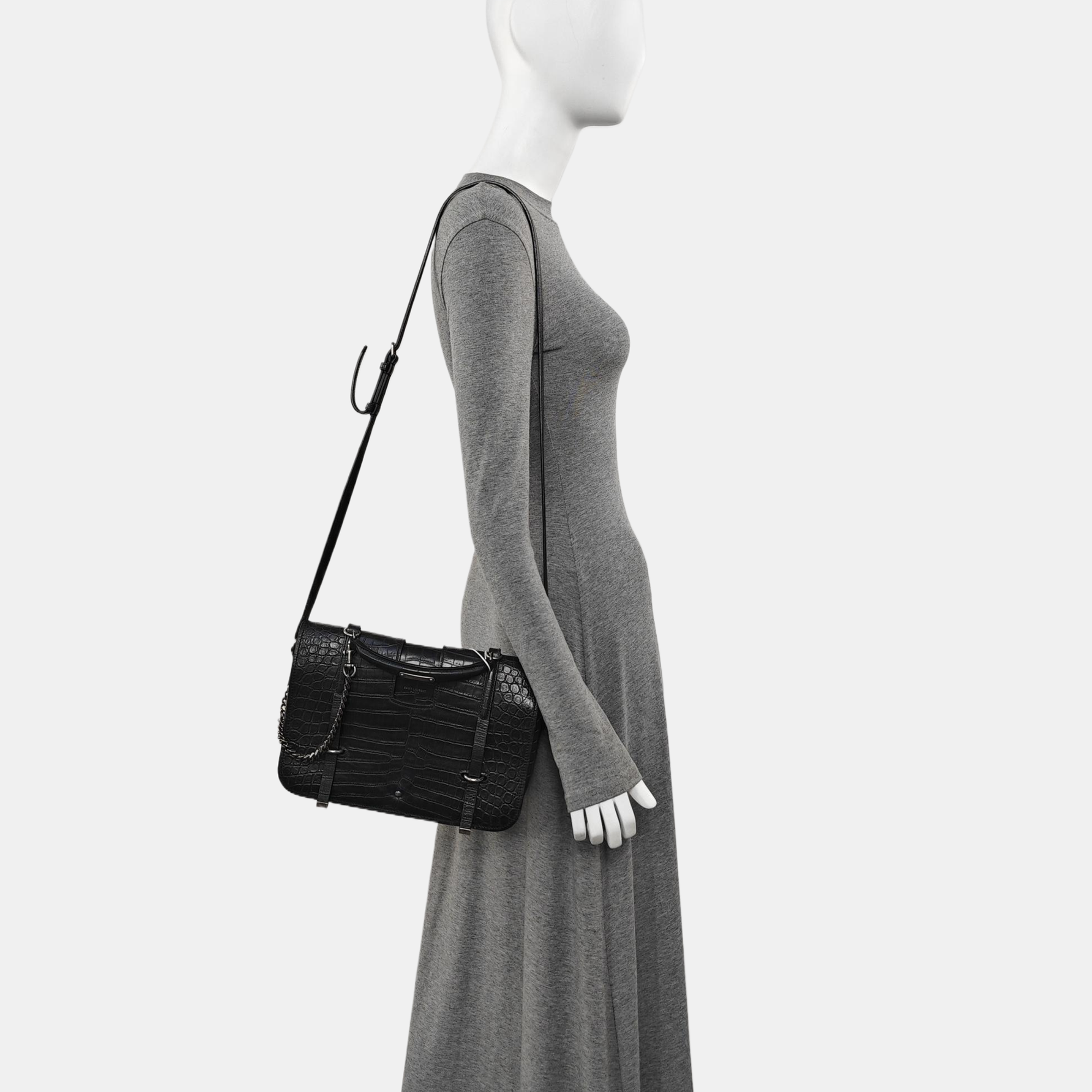 Calfskin Shoulder Bag Black
