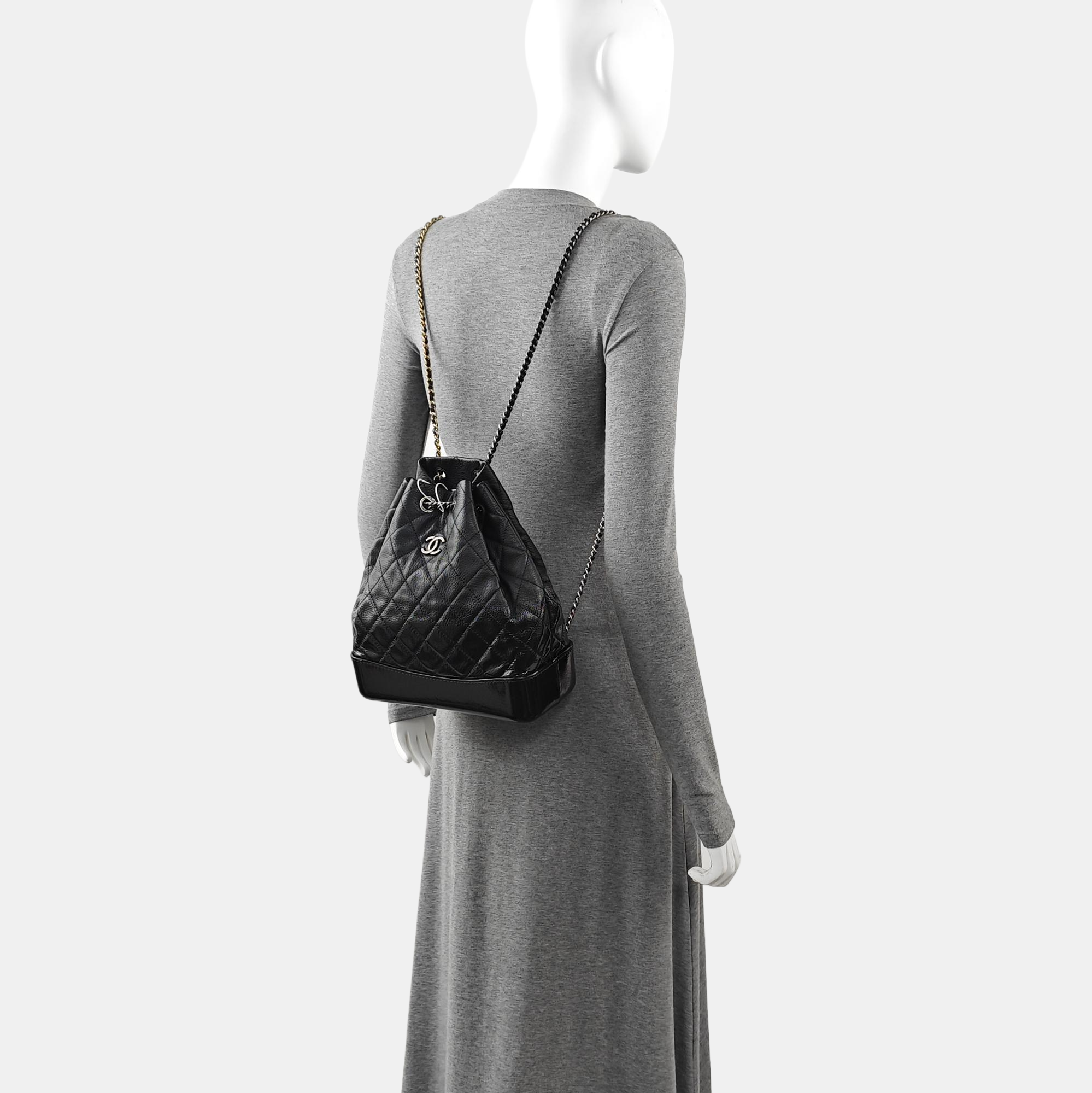GABRIELLE Small Quilted Lambskin Black