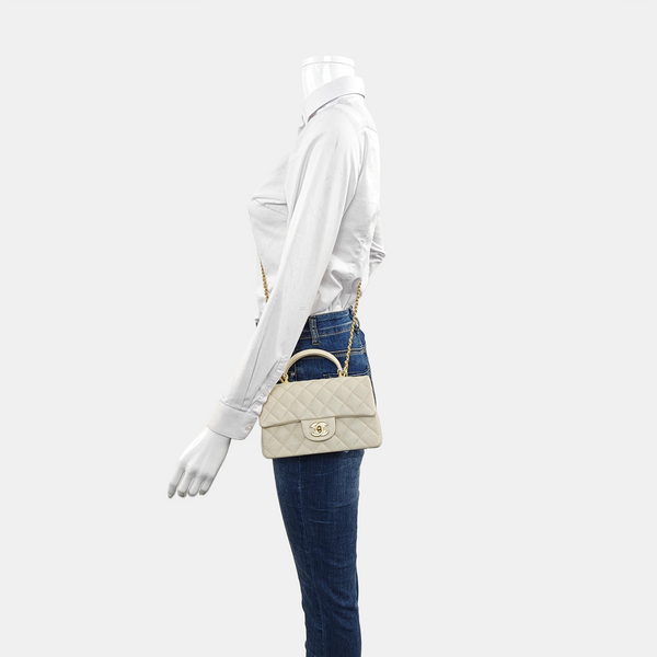 Quilted Grained Calfskin White