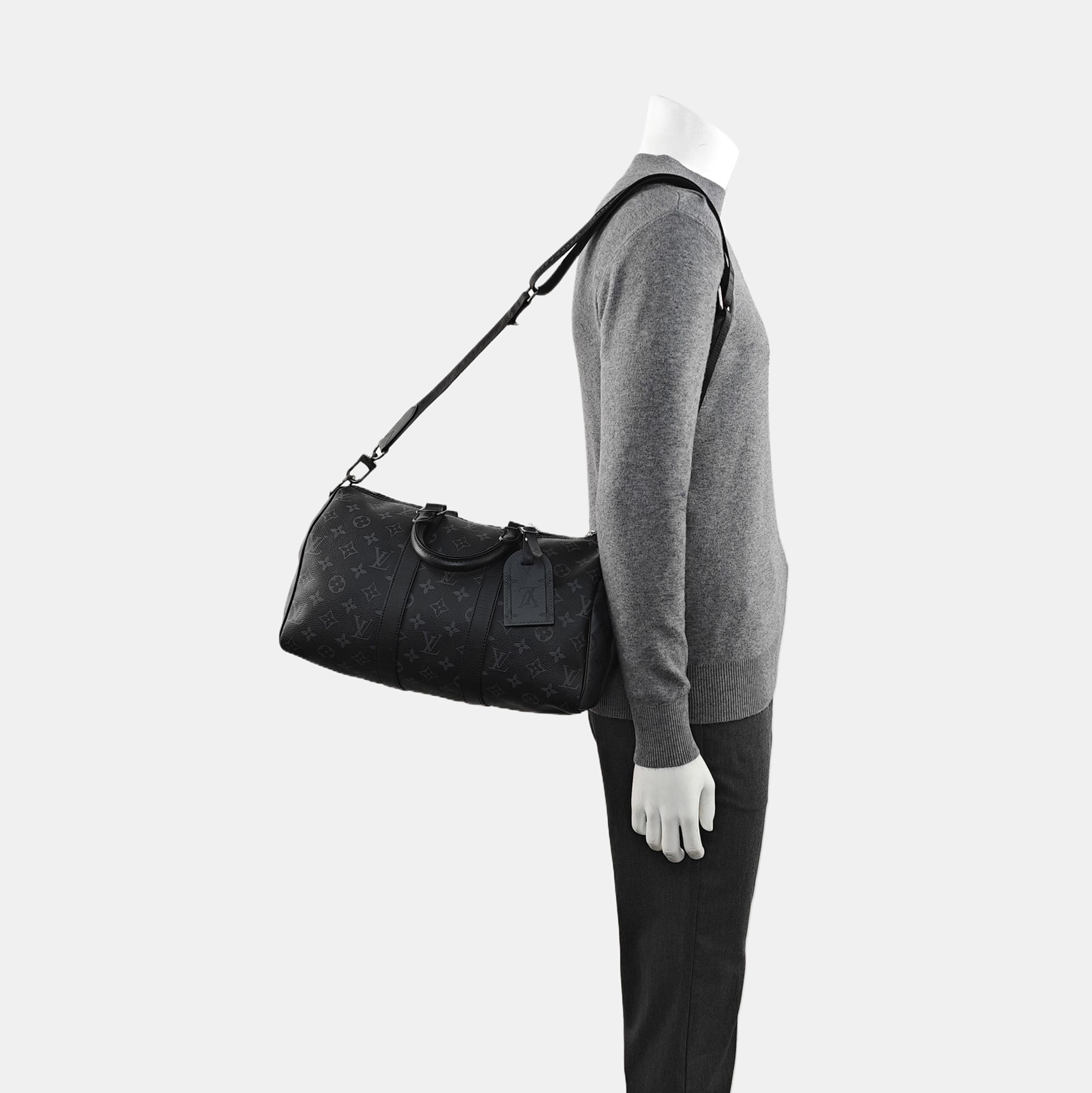 KEEPALL 35 Monogram Coated Canvas Black