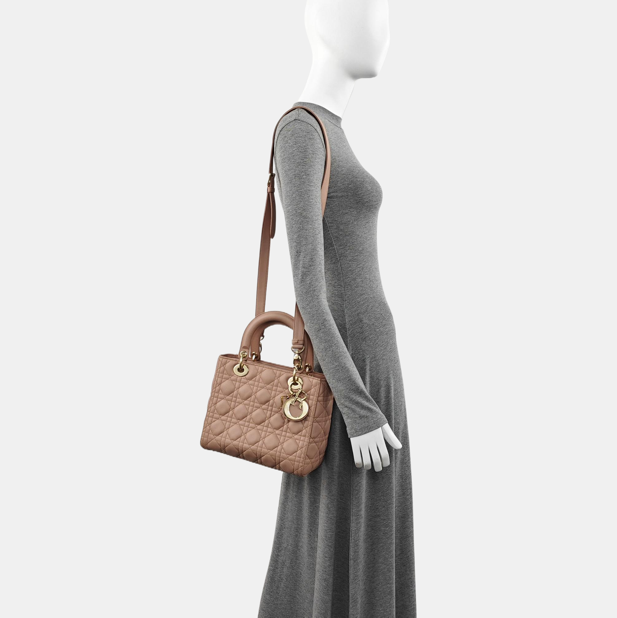 Lady Dior Medium Quilted Lambskin Pink